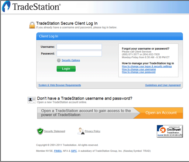 Tradestation options account